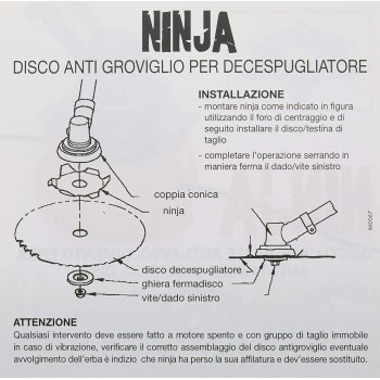 Bazargiusto disco antibobinado universal NINJA hierba antienredos para desbrozadora Disco para Desbrozadora
