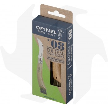 OPINEL N ° 08 Profi-Klingenmesser zum Pilzesammeln mit Sammlerborsten Opinel-Messer