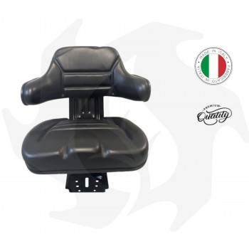 Universal tractor seat with vertical springing and variable base Complete seat