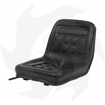 Padded seat with guides for tractors, lawn mowers, forklifts and operating machines Complete seat