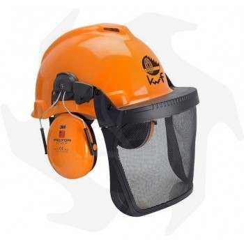 Casco de protección profesional con visor y auriculares para uso forestal Cascos y Viseras