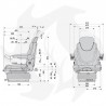 Sedile trattore meccanico in stoffa con cintura e microinterruttore di sicurezza Cobo SC250 Sedile Completo