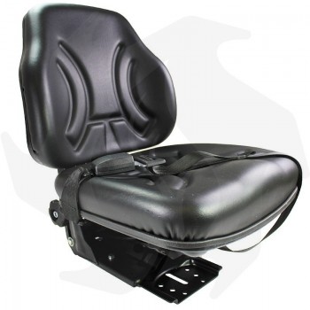 Tractor seat with suspension with flat base + adjustment and seat belt Complete seat