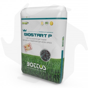 Biostart mini Bottos -25Kg Abono para siembra y resiembra con ácidos húmicos Fertilizantes para césped