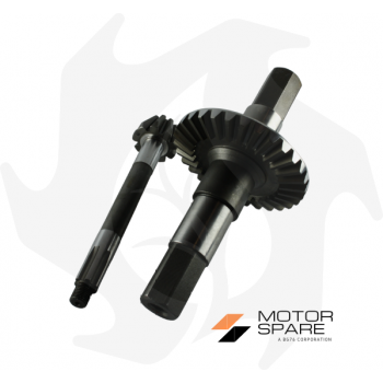 Pinion + sprocket + axle bevel gear pair for Brumi minirekord Z:9/30 hexagon 30 Spare parts for walking tractors