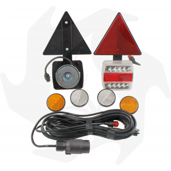 Kit completo de luces LED y reflectores triangulares montados sobre soporte magnético luz tractora