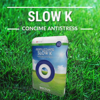 Slow K Bottos - Engrais anti-stress avancé 25Kg spécifique pour la fertilisation pré-été et pré-hiver Engrais pour pelouse