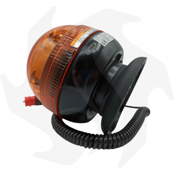 12-24V LED rotating beacon with magnetic base. 16 LEDs at 3W, IP66 Beacons and supports