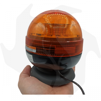 Girofaro LED 12-24V a base magnetica. 16 Led a 3W, IP66 Girofari e supporti
