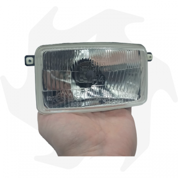 Asymmetrical 2-light front light for tractor with 3-pole plug connection Tractor headlight