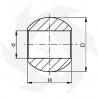 Rotule pour crochets inférieurs 56x45 trou 22 mm Catégorie 1 Accessoires du troisième point