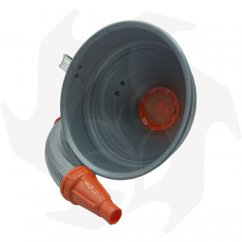 Embudo metálico de 24 cm con filtro y extensión flexible para trasvase de combustible Accesorios de taller