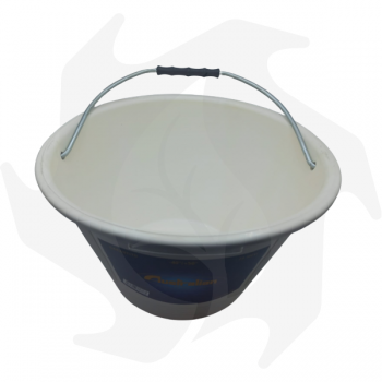 White bucket in resistant plastic material with handle Accessories for agriculture