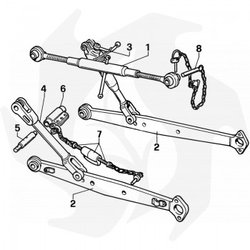 Attacco a tre punti per trattore Fiat 415 450R - Kit sollevatore completo Third Mechanical Point