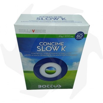 Slow K Bottos - 4Kg Abono avanzado antiestrés específico para abonado preverano y preinvernal Fertilizantes para césped