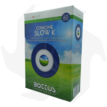 Slow K Bottos - Engrais anti-stress avancé 4Kg spécifique pour la fertilisation pré-été et pré-hiver Engrais pour pelouse