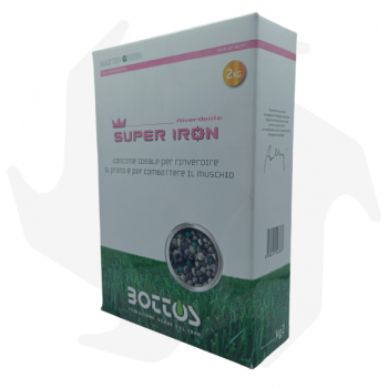 Super Iron Bottos - 2Kg Concime anti muschio e rinverdente per prato Concimi per prato