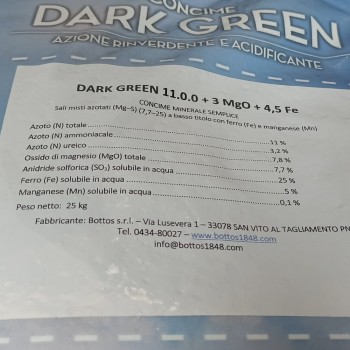Dark Green Bottos - 25Kg Concime rinverdente per prato con azione antimuschio Concimi per prato