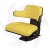 Gelber Traktorsitz mit vertikaler Federung und verstellbarer Basis Kompletter Sitz