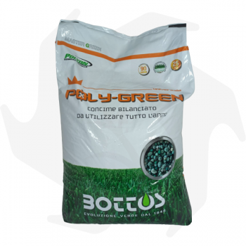 POLY GREEN 18-8-12 Bottos - 25Kg Engrais professionnel pour la pelouse de type équilibré et universel Engrais pour pelouse