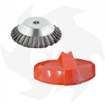 200 MM Conical Brush for Brush Cutter Soil Cleaning + Universal Stone Guard Brush cutter head