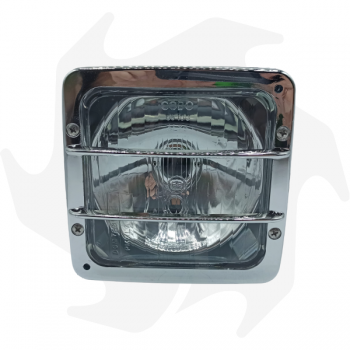 Symmetrical square front headlight with 3 lights supplied without lamps Tractor headlight