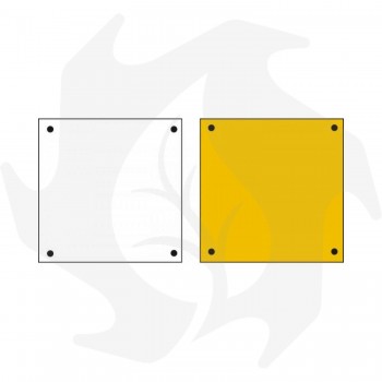 Pannello bilaterale quadrato bianco giallo per targhe sostitutive 165 x 165 mm Accessori per Trattore