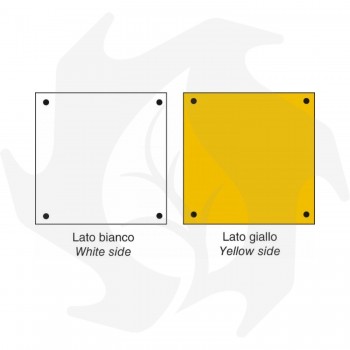 Pannello bilaterale quadrato bianco giallo per targhe sostitutive 165 x 165 mm Accessori per Trattore