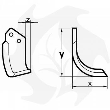 Azada curva derecha para cortadora BCS 732 20 - Kit de 10 piezas Repuestos para motocultores