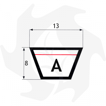 Cinghia trapezoidale modello "A" di ricambio per tosaerba e trattorini Cinghie