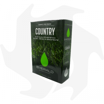 Country Emeraldgreen - 1 Kg Gegerbte Samen für einen dunkelgrünen, dichten und widerstandsfähigen Rasen Rasensamen