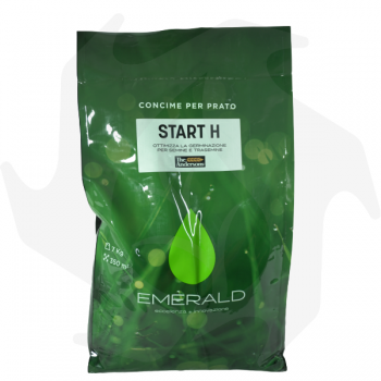 Start H Emeraldgreen - 7 Kg Concime granulare per nuove semine e trasemine a cessione controllata Concimi per prato