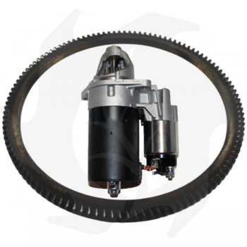 Electric starter kit + crown wheel adaptable to Ruggerini RD-RF121-130-140 engine Starter motor