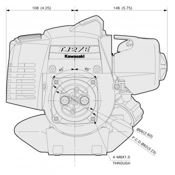 Kompletter Ersatzmotor für den Freischneider Kawasaki TJ27E Benzinmotor