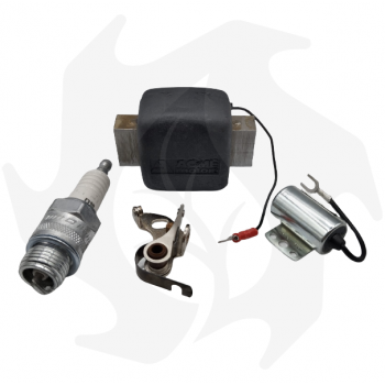 Kit of points + condenser + spark plug and magneto ignition coil for Acme AL215-290-330-480/VT88/FE82 engine Platinum Tips - ...