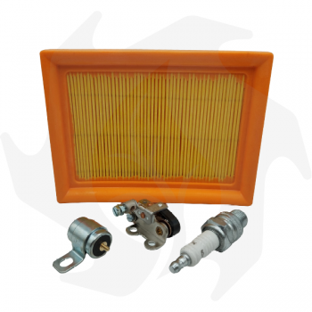 Kit puntine+condensatore+candela e filtro aria per motore Intermotor IM250 - IM300 - IM350 Puntine Platinate - Condensatore