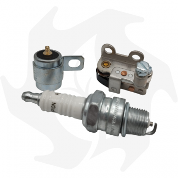 Points + condenser and spark plug kit for Intermotor IM250 - IM300 - IM350 engine Platinum Tips - Condenser