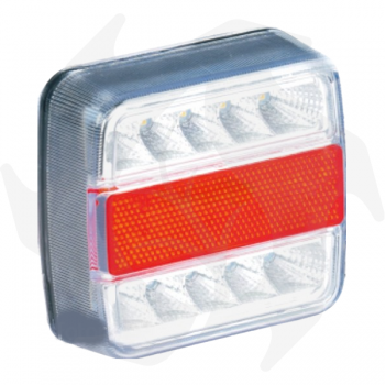 Square LED taillight - 5 functions - Voltage 12V Tractor headlight