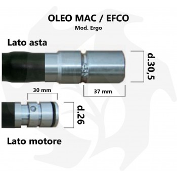 Gaine complète avec tuyau flexible pour débroussailleuse à dos Oleo Mac / Efco Mod. Ergo Gaine Oleo Mac