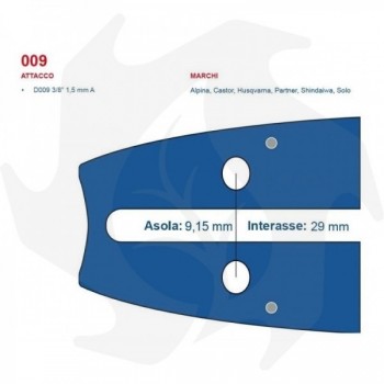 TSUMURA SOLID professional bar 3/8 1.5 mm 72 50 cm links with replaceable reinforced ferrule Barre de tronçonneuse