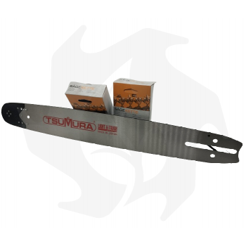 TSUMURA SOLID 3/8 1,5 mm juego de barras profesional 72 eslabones de 50 cm con punta reforzada recambiable + 2 cadenas Barra ...
