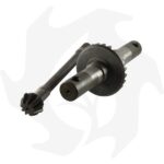 Coppia conica pignone + Corona + Asse Inferiore liscio fresa 21 Z:9/25 BGG21CC per motori Goldoni