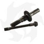 Coppia conica pignone + Corona + Asse Inferiore liscio fresa 21 Z:9/25 BGG21CC per motori Goldoni - immagine 5