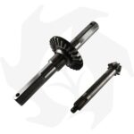 Coppia conica + pignone + corona albero asse sottochioma per muletto e motozappa Brumi - immagine 2