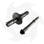 Coppia conica pignone + corona + asse integrale per motozappa Brumi simplex Z:7/23 esagono 30mm tipo nuovo