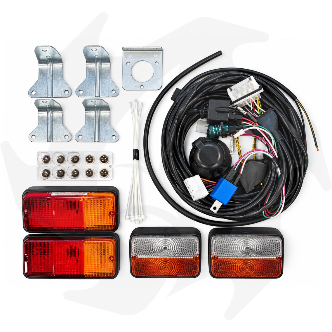 Kit luci 12V completo universale per trattori cavo 4mt new Kit luci 12V completo universale per trattori cavo 4mtKit luci 12V completo universale per trattori cavo 4mt