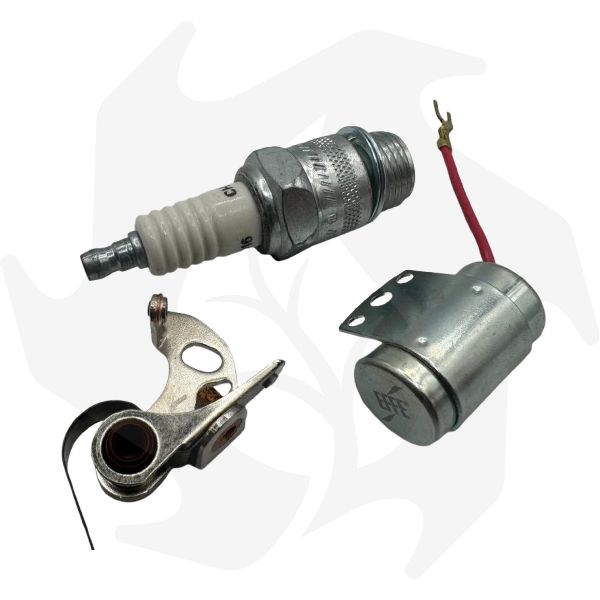 Kit puntine + condensatore e candela Champion D16 per motore Acme AL480VT88FE82 (1) Kit puntine + condensatore e candela Champion D16 per motore Acme AL480/VT88/FE82 - immagine 1