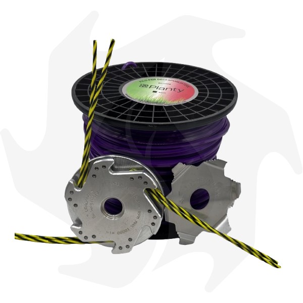 Kit testina URAGANO + disco anti groviglio e filo quadro 4mm Kit testina URAGANO + disco anti groviglio e filo quadro 4mm - immagine 1