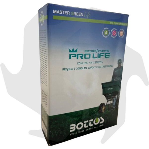 Pro Life Bottos – 2 Kg Concime antistress per prato ricco di potassio con sostanza organica e zeolite (1) Pro Life Bottos – 2 Kg Concime antistress per prato ricco di potassio con sostanza organica e zeolite - immagine 1