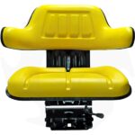 Sedile trattore giallo con molleggio verticale a base regolabile